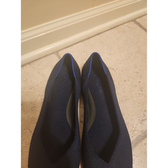 Rothy's "The Point" Flats in Deep Navy Blue w/ Camo Soles Size 10.5 - Picture 4 of 11